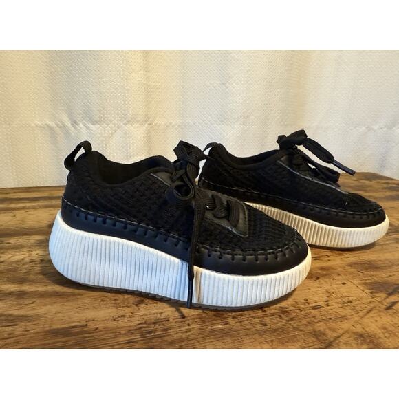 Link Platform Chunky Shoes Youth Sz 10 Black Light Weight‎ Sneakers Kids Sneaker - Picture 1 of 9